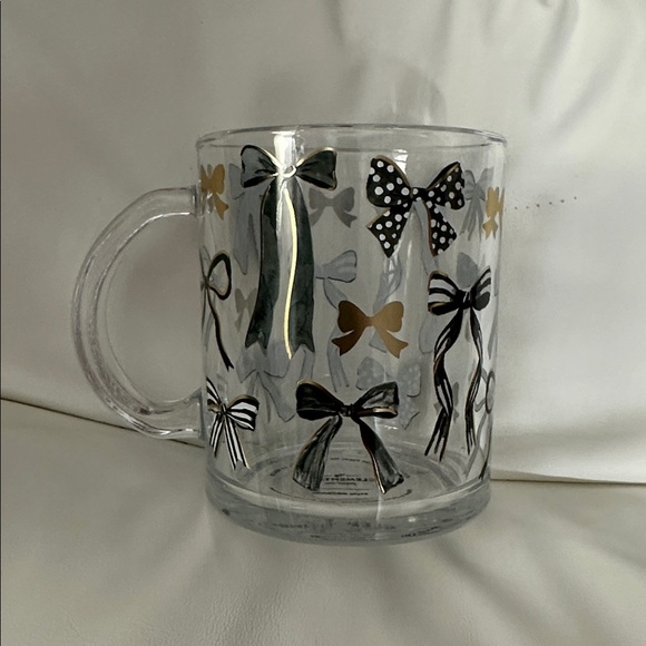 Clementine green and gold bow mugs set of 2 - Picture 1 of 5